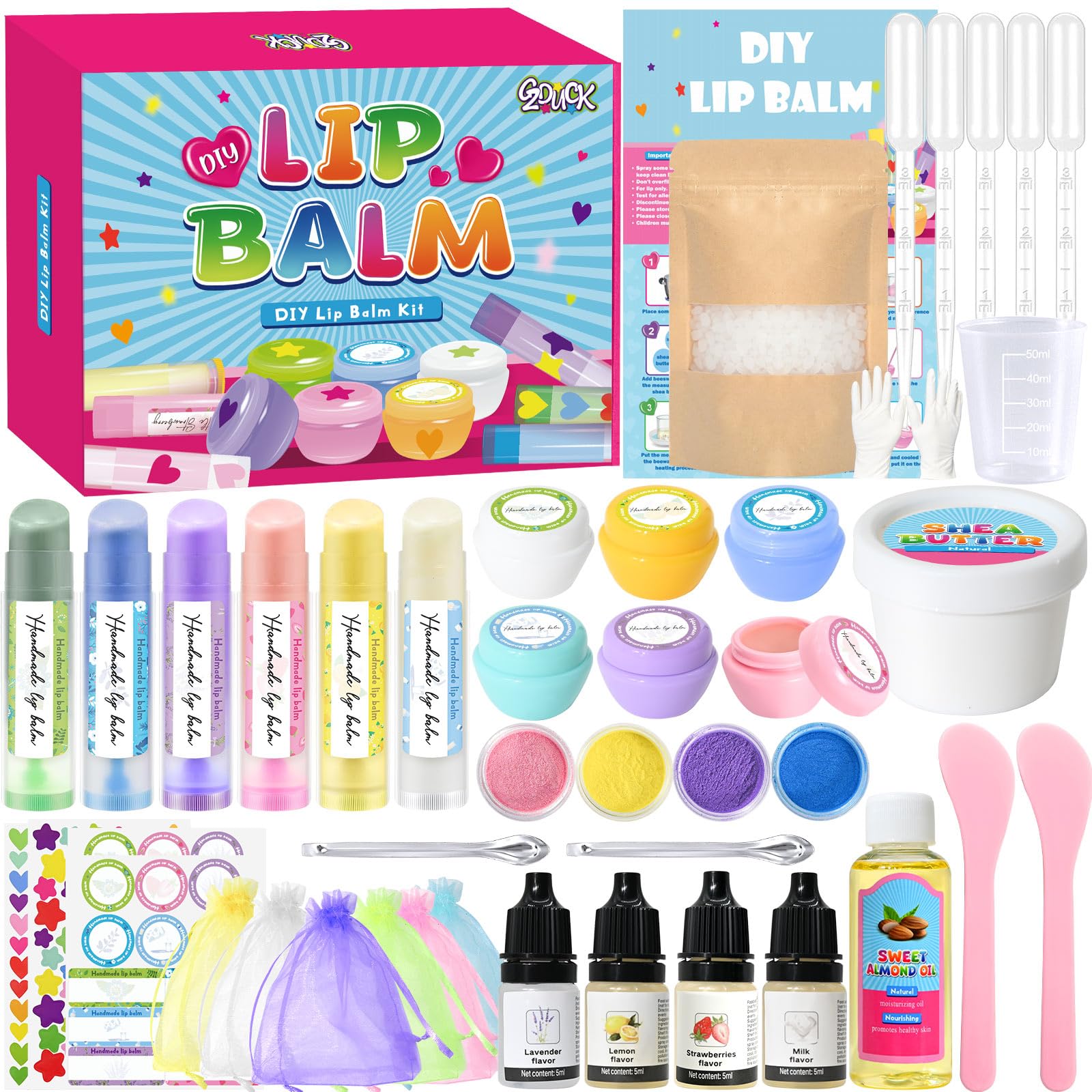Amazon.com: GZDUCK DIY Lip Balm Making Kit- 42Pcs Lip Balm Making