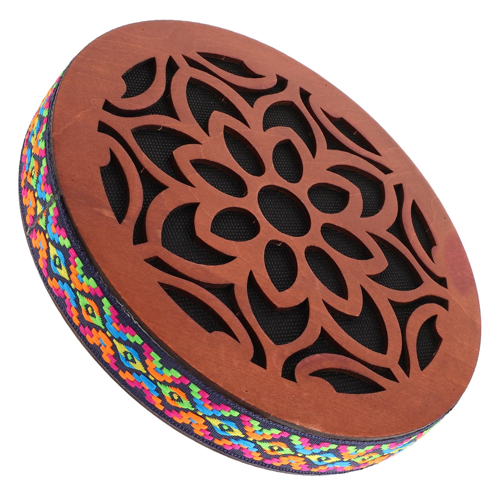 FRCOLOR Tambour à Main Ethnique en Bois Son Relaxant D'eau, Instrument Polyvalent pour Relaxation et Jeu en Ensemble, Tambour Océanique Traditionnel Portatif