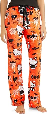 orange and black pajama pants