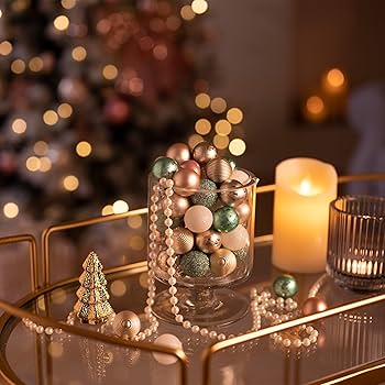 Gold and pink christmas decor Clearance
