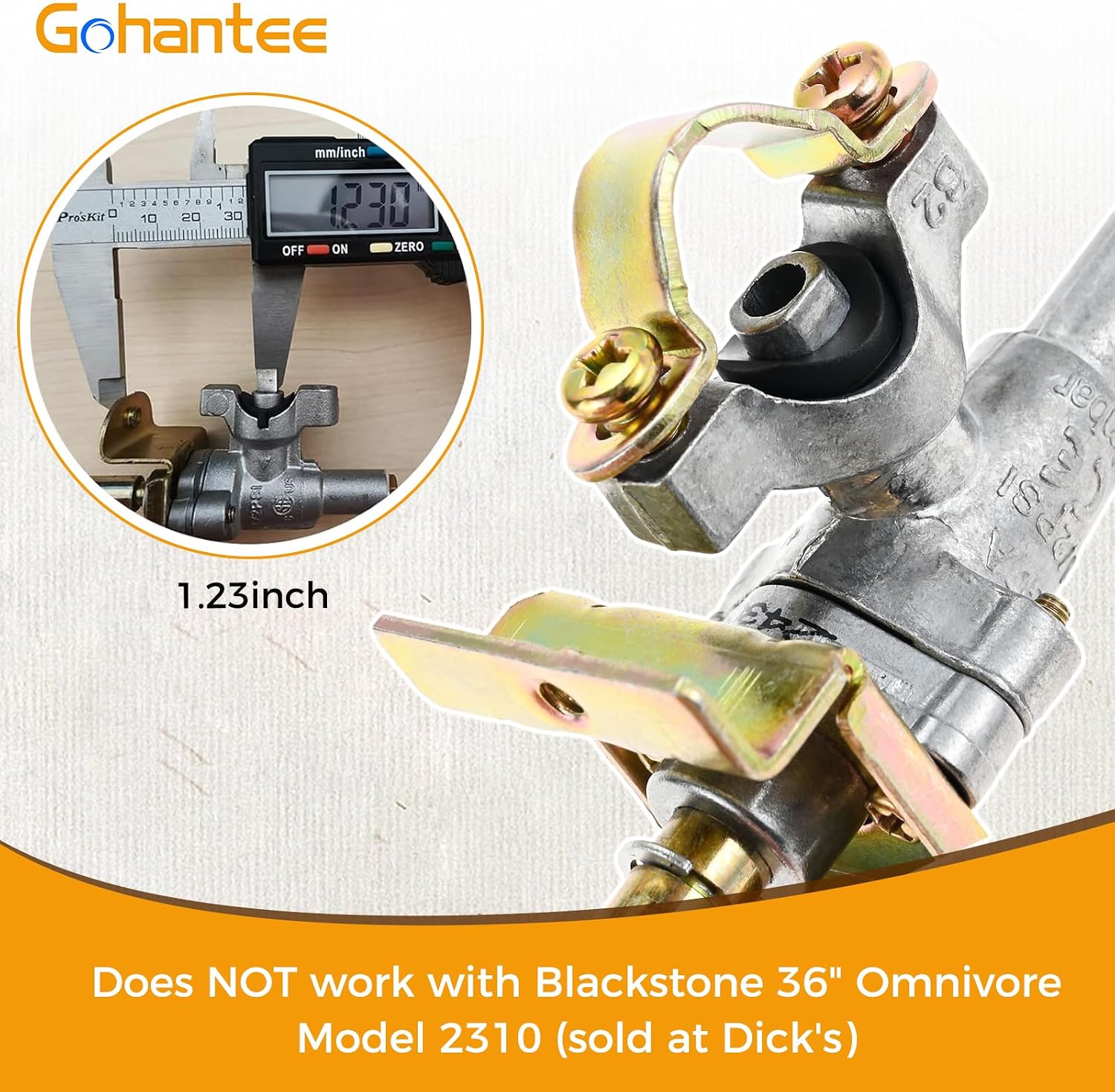 Griddle Burner Valve Compatible with Blackstone 36 Gas Grill Griddle 1554, Replacement for Blackstone Grill Parts Replacement Gas Valve, Replacement for Blackstone Griddle Replacement Parts, 2 Packs