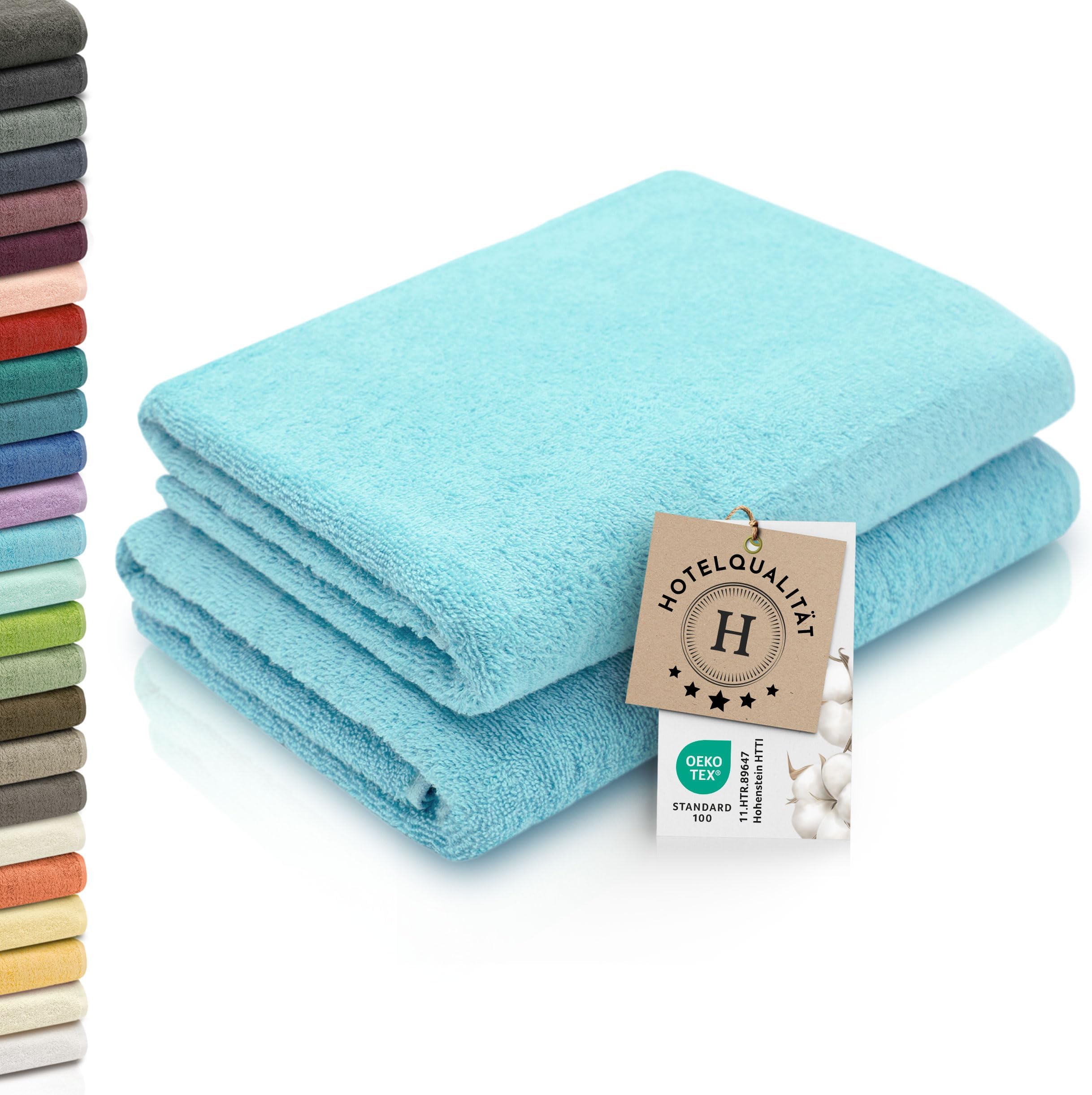 Pluizige Absorberende Handdoeken ZOLLNER Lot De 6 Serviettes De Toilette En 100 % Coton, 550 G/m², Environ 50 X 70 Cm, Gris Absorberende Douchehanddoeken