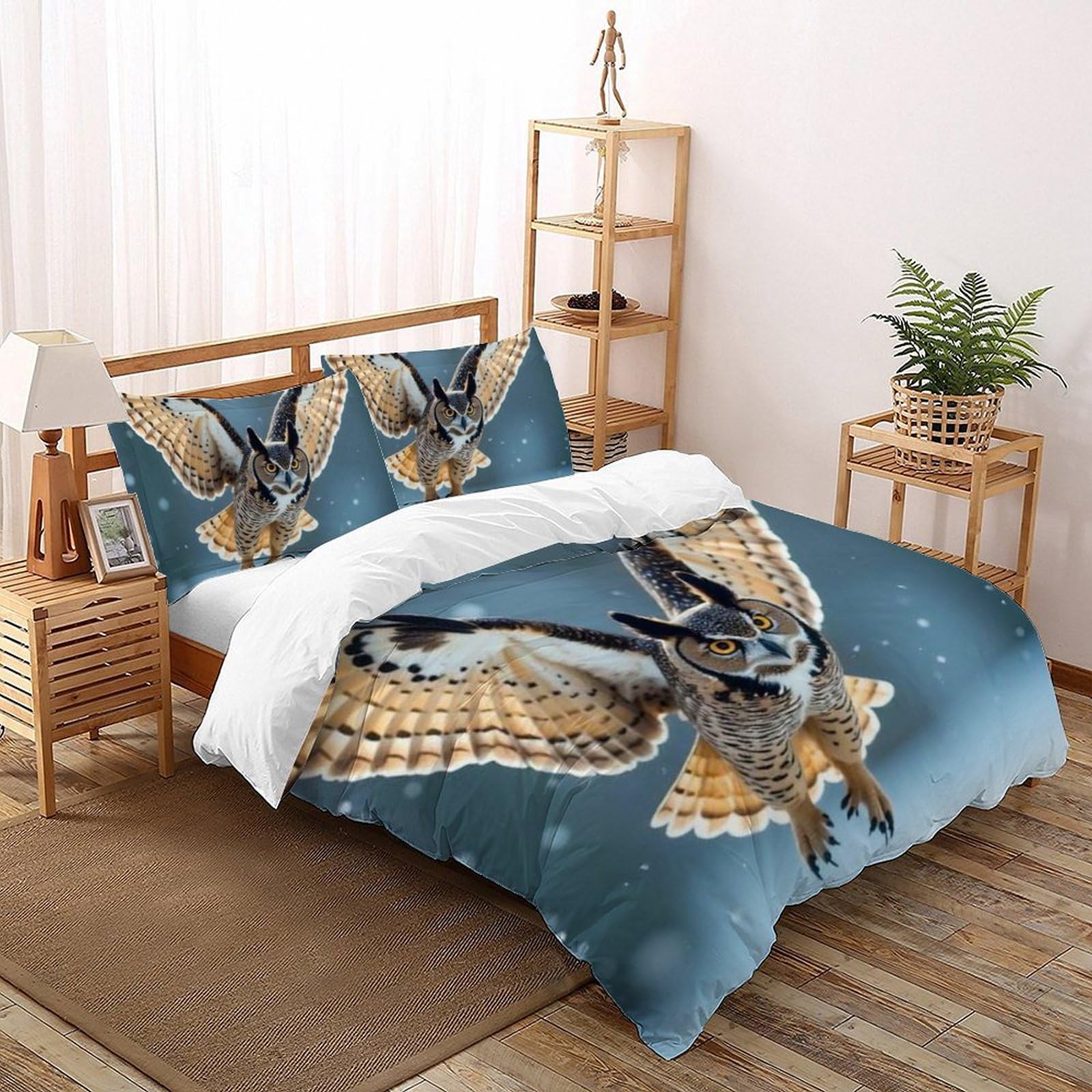 Housse de couette King 220x240cm microfibre taies d'oreiller animaux imprimé 3D parure lit filles