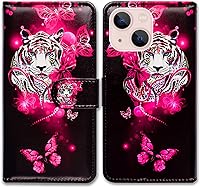 Vista 22 de Funda para iPhone 14, diseño de abeja de girasol con tapa para teléfono con ranura para tarjetas, soporte para iPhone 14