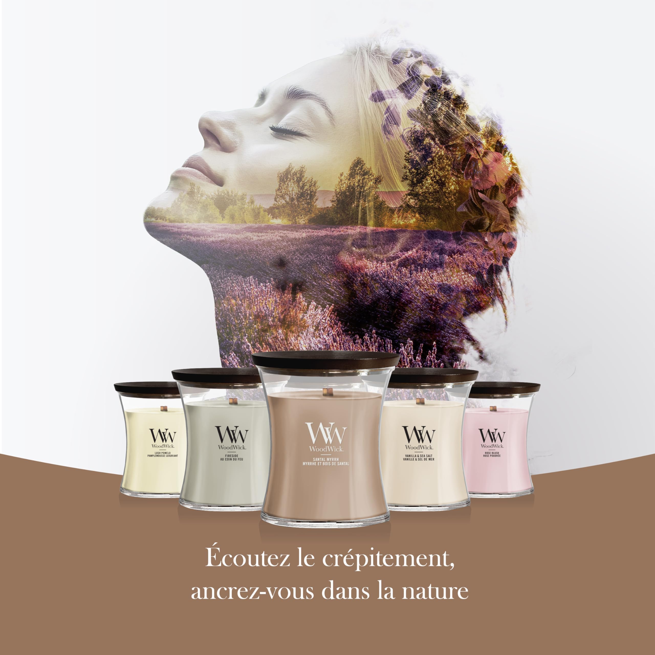 WoodWick Bougie parfumée | Grande bougie sablier | Myrrhe et bois de santal | Cadeaux parfaits pour femmes