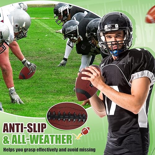 Miniatura 4 de Jerify 12 unidades de fútbol de cuero compuesto, tamaño oficial, pelota de fútbol inflable a granel con bomba para interiores y exteriores,