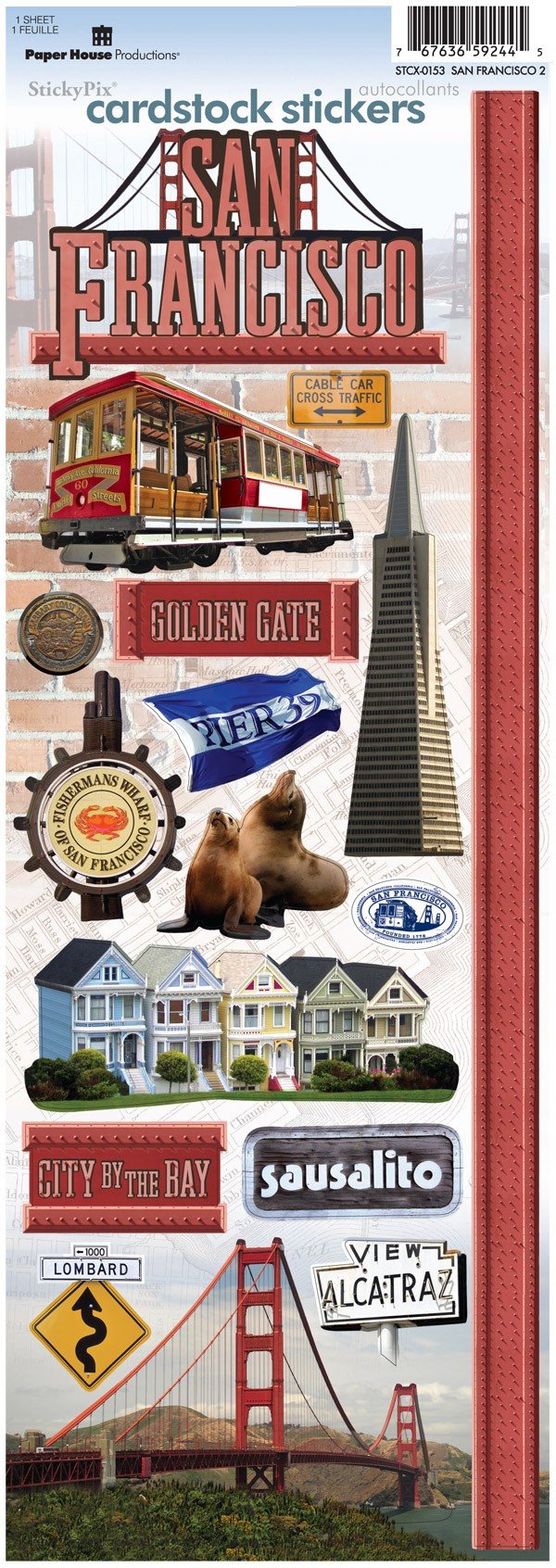 Autocollants Australie Paper House Productions scrapbooking sticker cartonné voyage