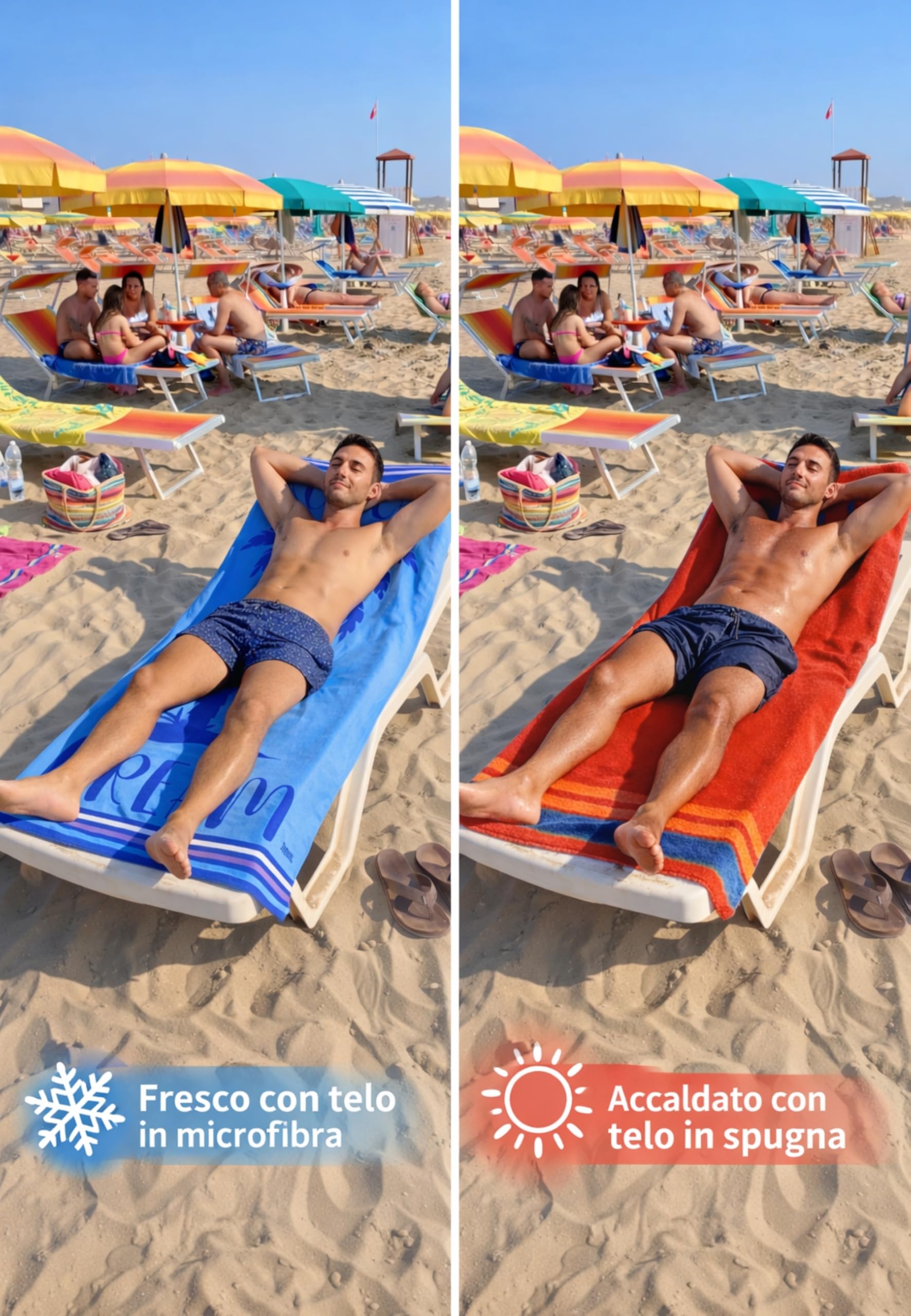 Intimitaly Telo Mare per Lettino in Microfibra, 90x170 cm, + OMAGGIO BORSETTA CON ZIP, Ultra Morbido, Traspirante, Asciugatura Rapida, per Mare, Palestra e Viaggio (SOLARIS VERDE, 90X170) - 4