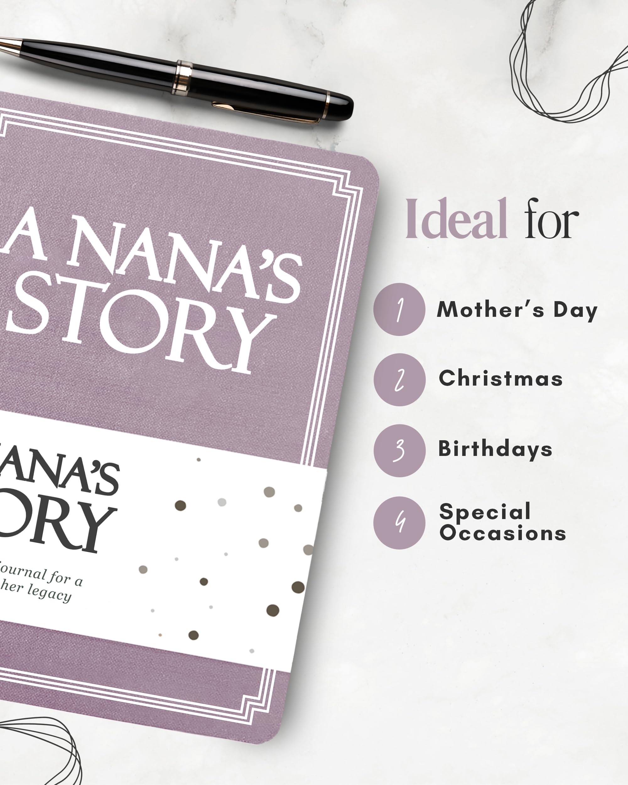 Nana's Life Story Journal (Hardcover): A Meaningful Keepsake for Nana to Share Her Journey and Memories, Book Includes 250+ Prompt Questions, Sentimental Gifts for Mother's Day, Birthday & Christmas