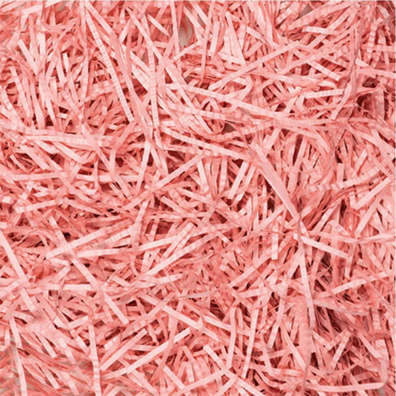 Bar Box crincle Shredded Decorative Paper 500 gm | Multicolored Raffia Paper Shreds & Strands Shredded Crinkle Confetti for DIY Gift Wrapping & Basket Filling (500 gm) (Baby Pink)