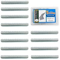 Vista 1 de 12 piezas de varilla totalmente roscada de zinc plateado en carbono de acero, rosca larga de 1/4x2 para muebles, barandillas de jardín, montaje