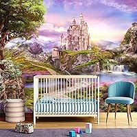 Vista 8 de Papel pintado 3D visual de otoño de bosque caducifolio, escena natural brumosa, hermoso mural decorativo grande para dormitorio