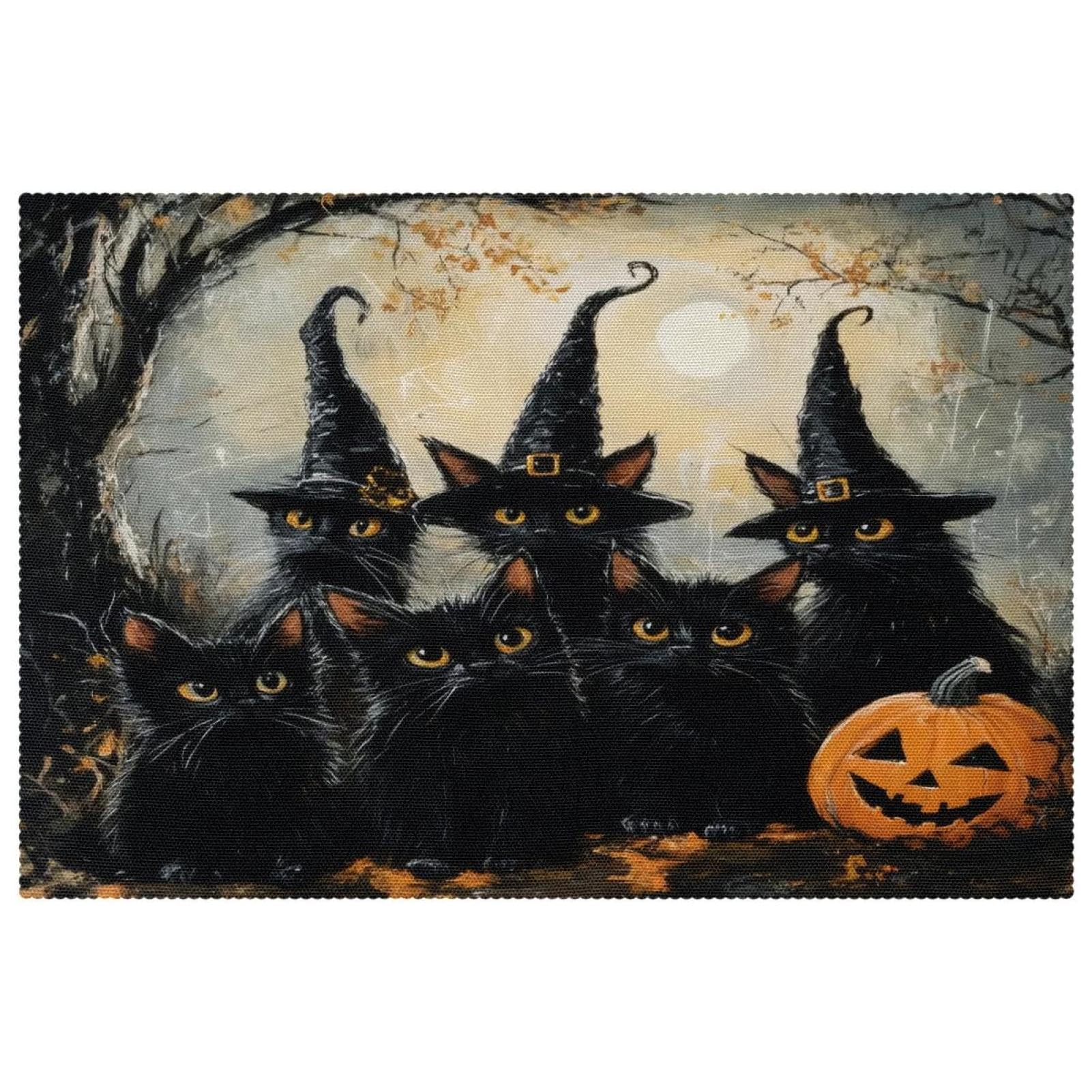 Set de table en tissu Oxford imperméable et robuste aux motifs d'Halloween