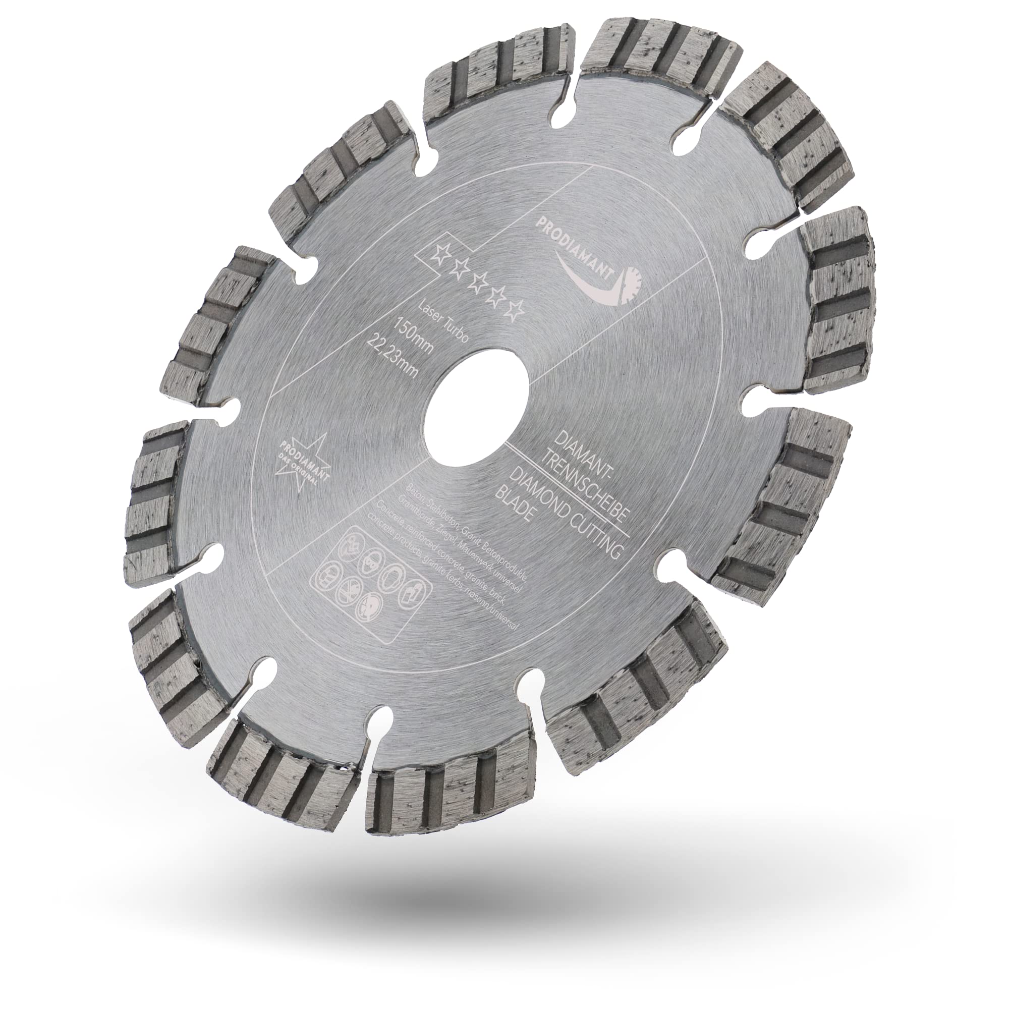 PRODIAMANT Disco diamantato premium Calcestruzzo Granito 150 mm x 22,2 mm Disco diamantato 2x 150mm