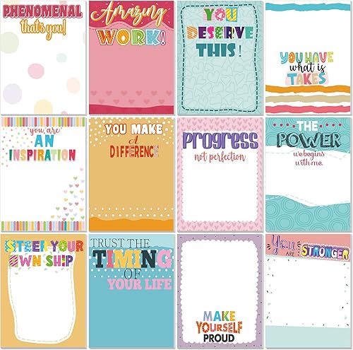 Geyee 12 blocs de notas adhesivas de empoderamiento, 360 hojas, 3 x 4, notas adhesivas motivacionales para educadores, bloc de notas inspiradoras