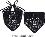 Hoyuwak Crochet Echarpe tête Bandanas Bandeaux écharpe cheveux pour femmes en tricot Floral couvre les cheveux Accessoires pour cheveux en style décor(noir)