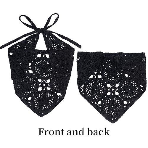Miniatura 3 de hoyuwak Pañuelo para la cabeza de ganchillo, bandanas, diademas para el cabello para mujeres y niñas, tejido floral, accesorios para peinar el