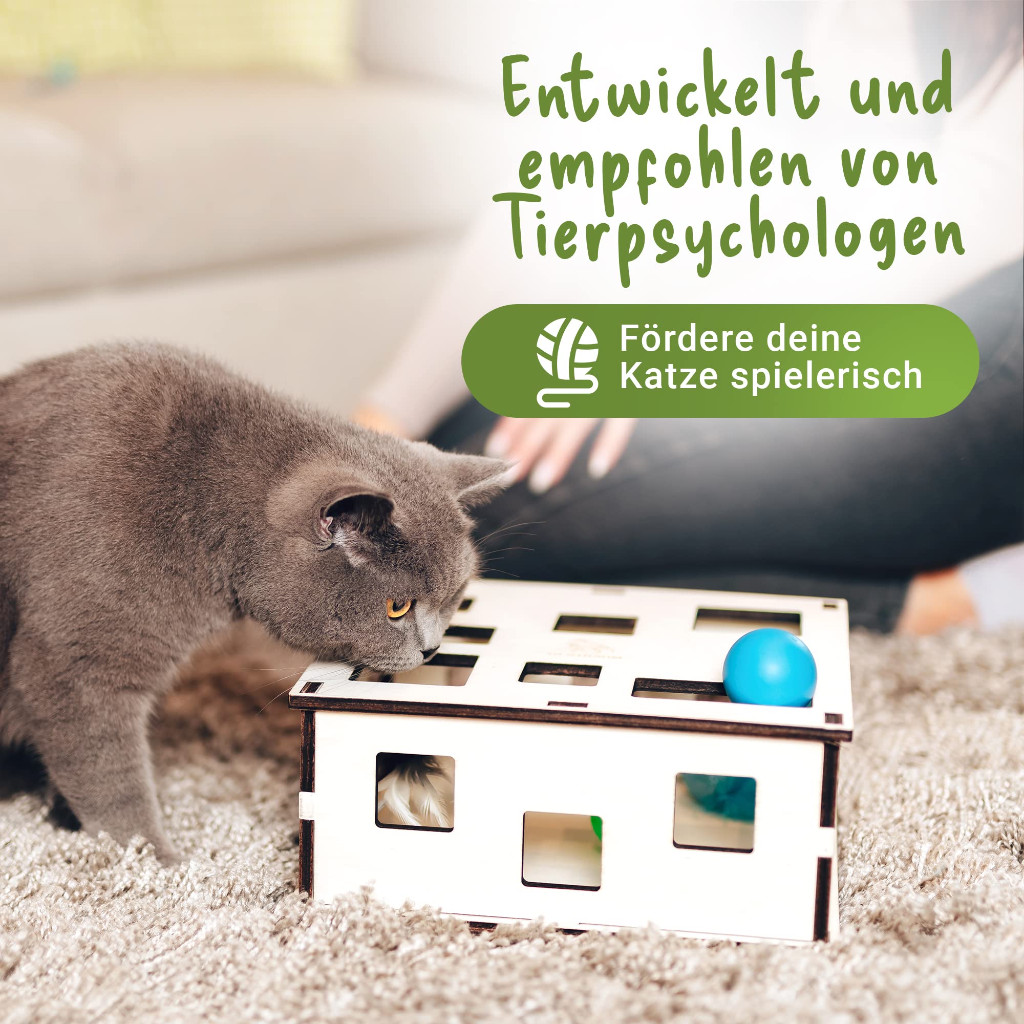 Interaktives 4-in-1 Katzenspielzeug – Mit Futterspender, Stab & Bällen Für Indoor-Spaß