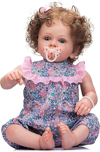 Miniatura 5 de KOKOMANDY Muñecas de bebé Reborn para niña, muñeca realista de silicona de 23 pulgadas que parece un bebé real, muñeca realista viva con peso,