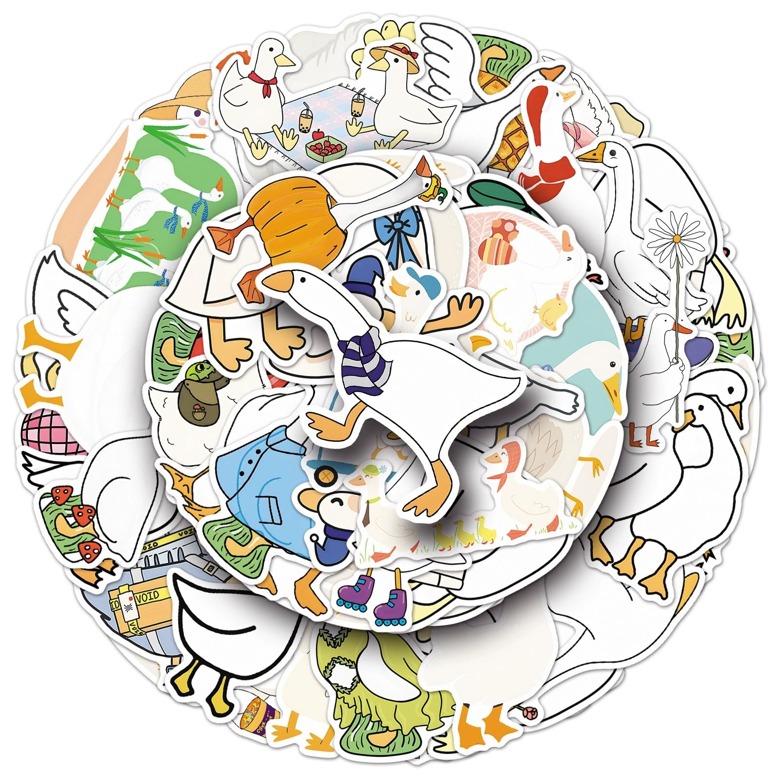 Silly Goose Stickers for Laptop(50 PCS),Gift for Children Teens Adults Girl Boys,Funny Silly Goose Waterproof Stickers for Skateboard,Bike,Phone,Computer,Luggage Water Bottle Guitar Motorcycle