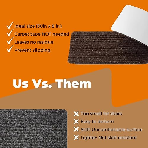 Miniatura 7 de MBIGM Alfombra antideslizante de 8 x 30 pulgadas (paquete de 15 unidades), alfombra de seguridad antideslizante para interiores, para niños,