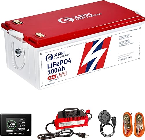 Miniatura 9 de XRH 12V 300Ah Small-Volume LiFePO4 Lithium Battery, Built-in 200A BMS, Max 2560W Power, 4000-15000 Deep Cycles &amp; 10-Year LifetimePerfect for Solar