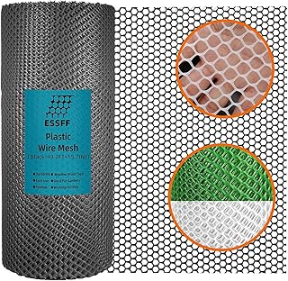 Pet & Garden Safeguard - 15.7IN x 49.2FT Roll - Black Plastic Netting, Multi-Use Decorative Fence for Poultry, Dogs, Rabbits,Chicken and Snake Barrier