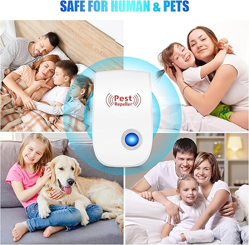 Miniatura 5 de JLLOM Paquete de 10 repelente ultrasónico de plagas electrónico, repelente de ratones, repelente ultrasónico para roedores, repelente sónico para