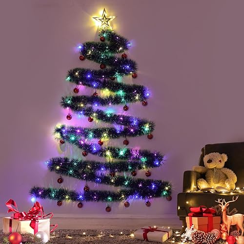 Christmas Tree Wall Decoration Hanging Artificial DIY Wall Mounted Xmas