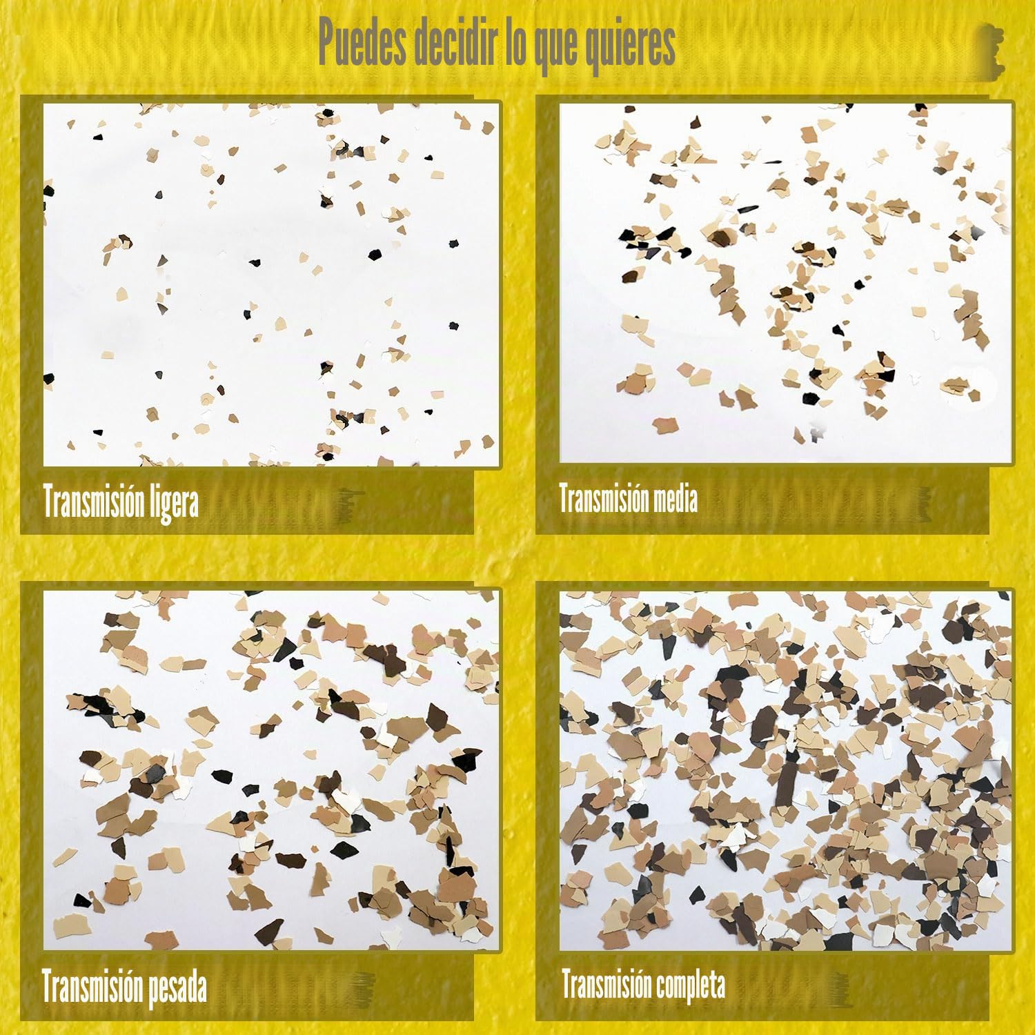 ONTWIE 900G Chips de Color Decorativos Epóxico para Suelos, Copos para Pintura de Garajes, Pintura para Concreto, Epóxido para Suelos en Garaje, Copos para Bricolaje (Negro, Gris Claro, Blanco)
