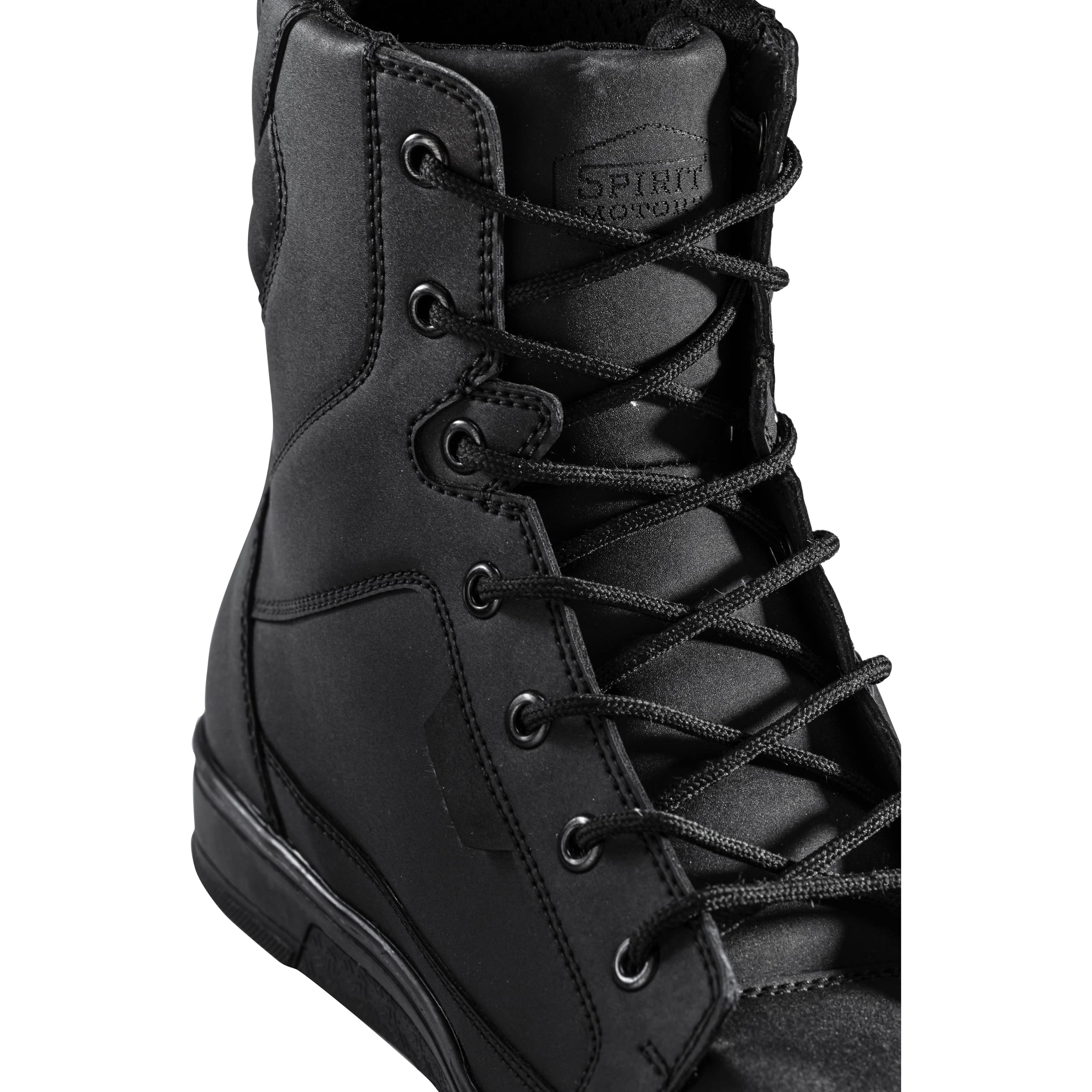 Spirit Motors Joe Flow Bottes de moto à lacets courtes – Baskets de motard confortables avec semelle ergonomique – En microfibre antidérapante