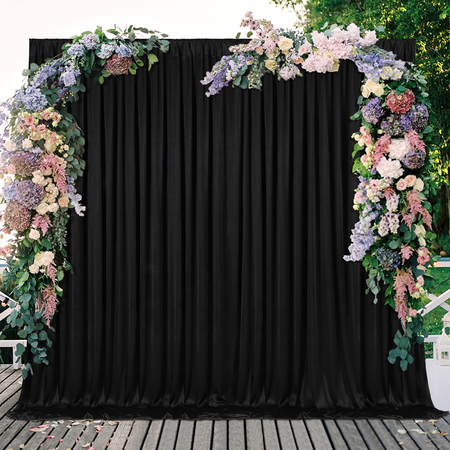 10x10FT Black Backdrop Curtain for Parties Black Curtains