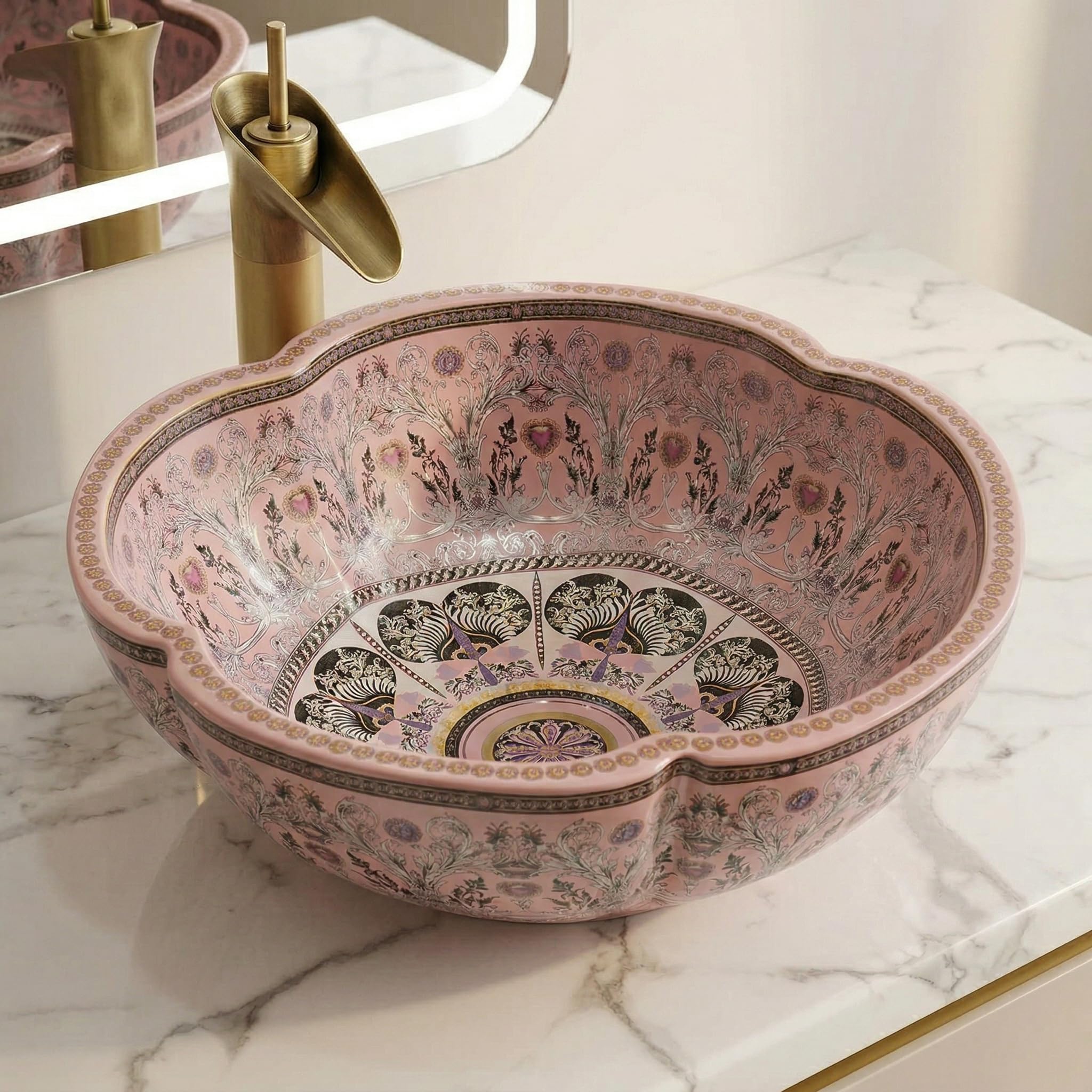 Pink Mexican Ceramic Wash Basin - B Backline -1