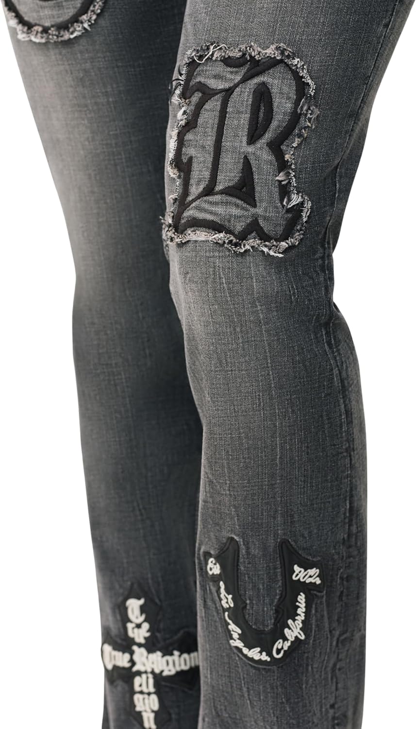 True Religion Women’s Appliqué Becca Mr Bootcut – Stretch Denim, Flattering Mid Rise, Classic Bootcut Silhouette