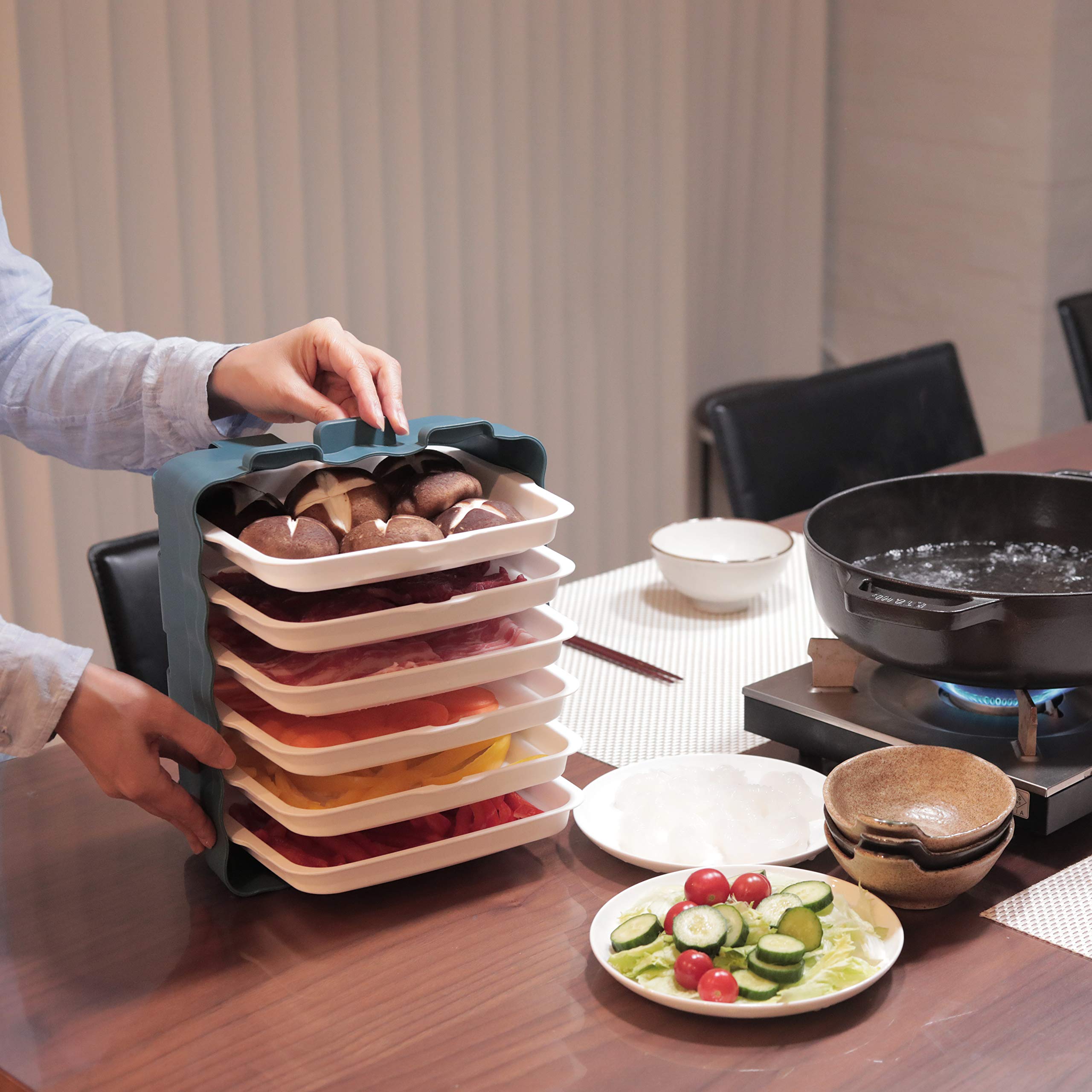 Amazon｜Raccoon 縦収納型 引き出し食材タッパー スマホホルダー付き