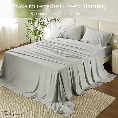 Miniatura 3 de URBANHUT Juego de 2 fundas de almohada 100 % algodón, tamaño Queen de 1000 hilos, ultra suaves, 30 x 20 pulgadas, de larga duración, calidad de