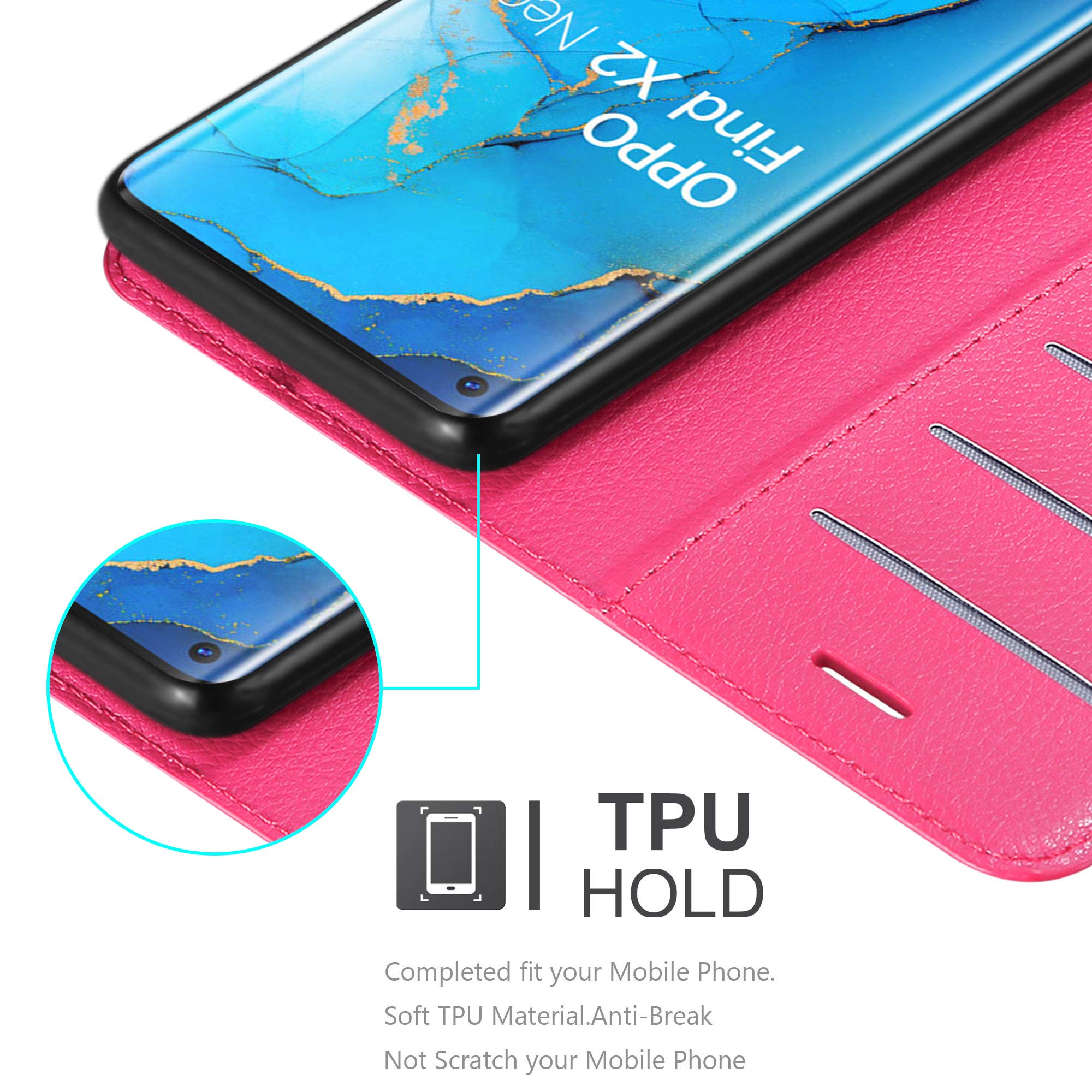 CADORABO Custodia Compatibile Con Oppo Find X2 In Rosso Mela