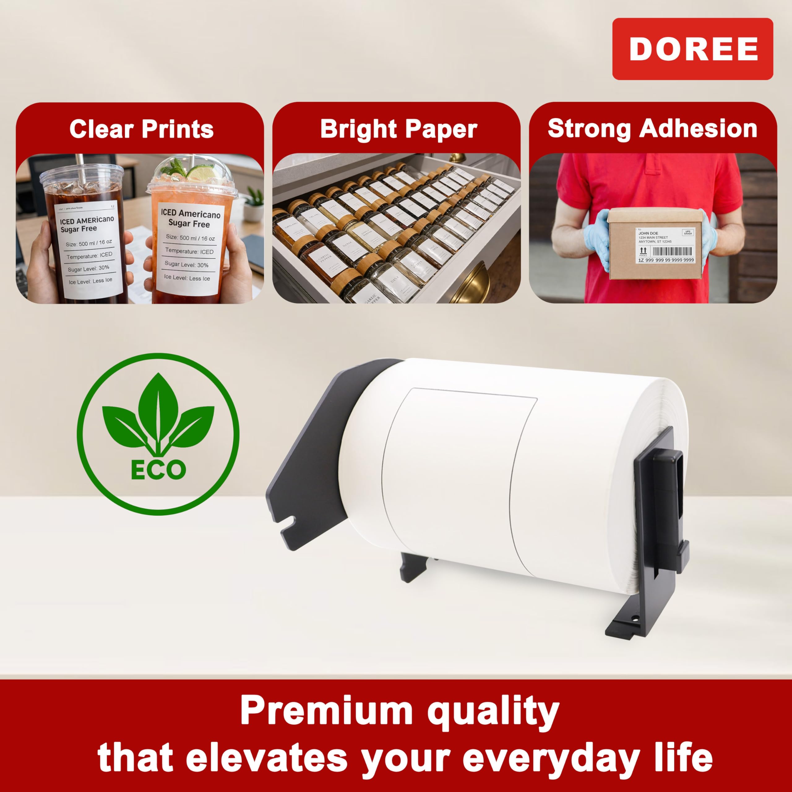 Doree 10 Rollen DK11247 103 X 164mm Adressetiketten 180 Etiketten Pro Rolle