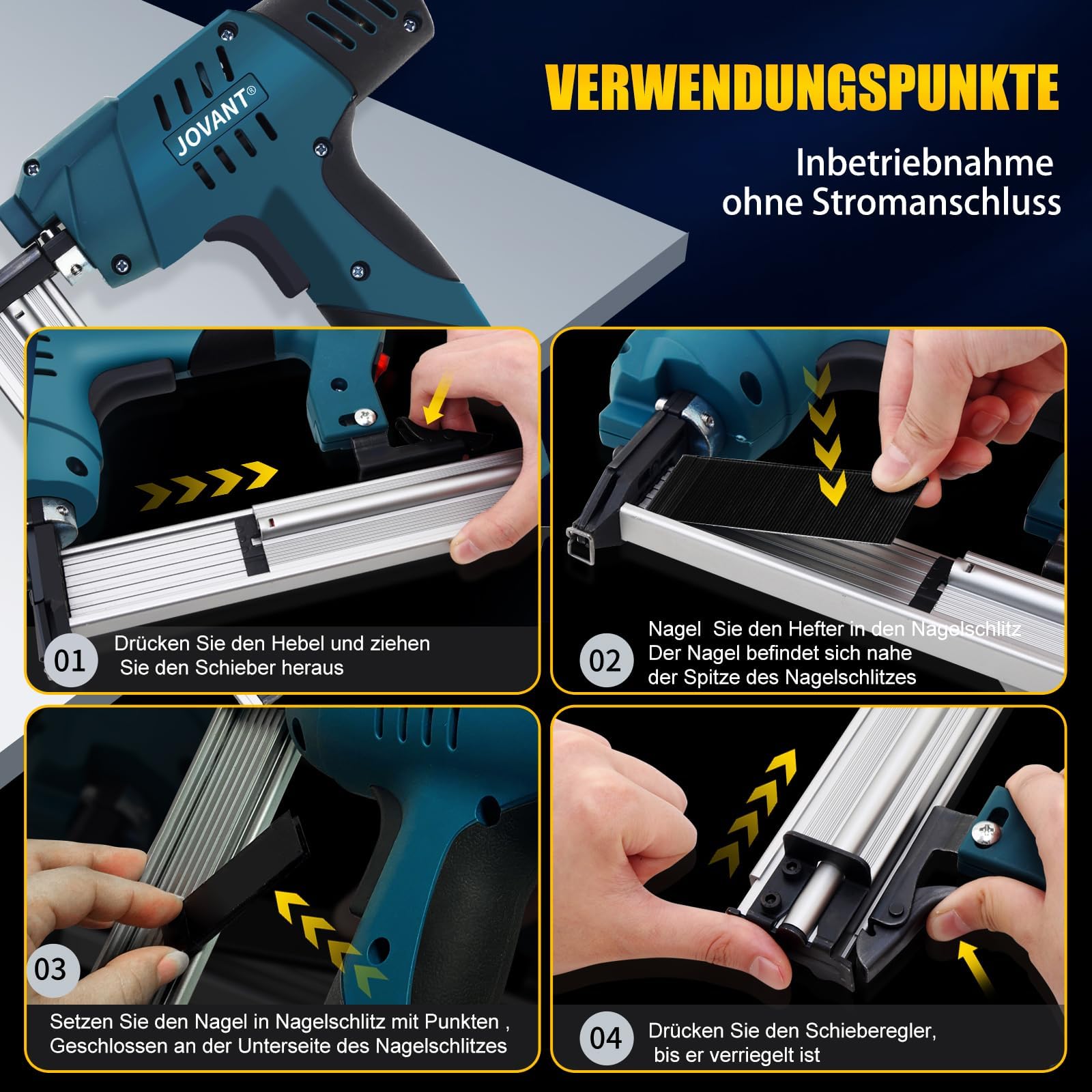 Elektryczny zszywacz 2 w 1, pistolet do paznokci ze zszywkami i zszywkami, elektryczny zszywacz do drewna i projektów DIY, zszywacz ze 1584 zszywkami i 1200 gwoździami JOVANT