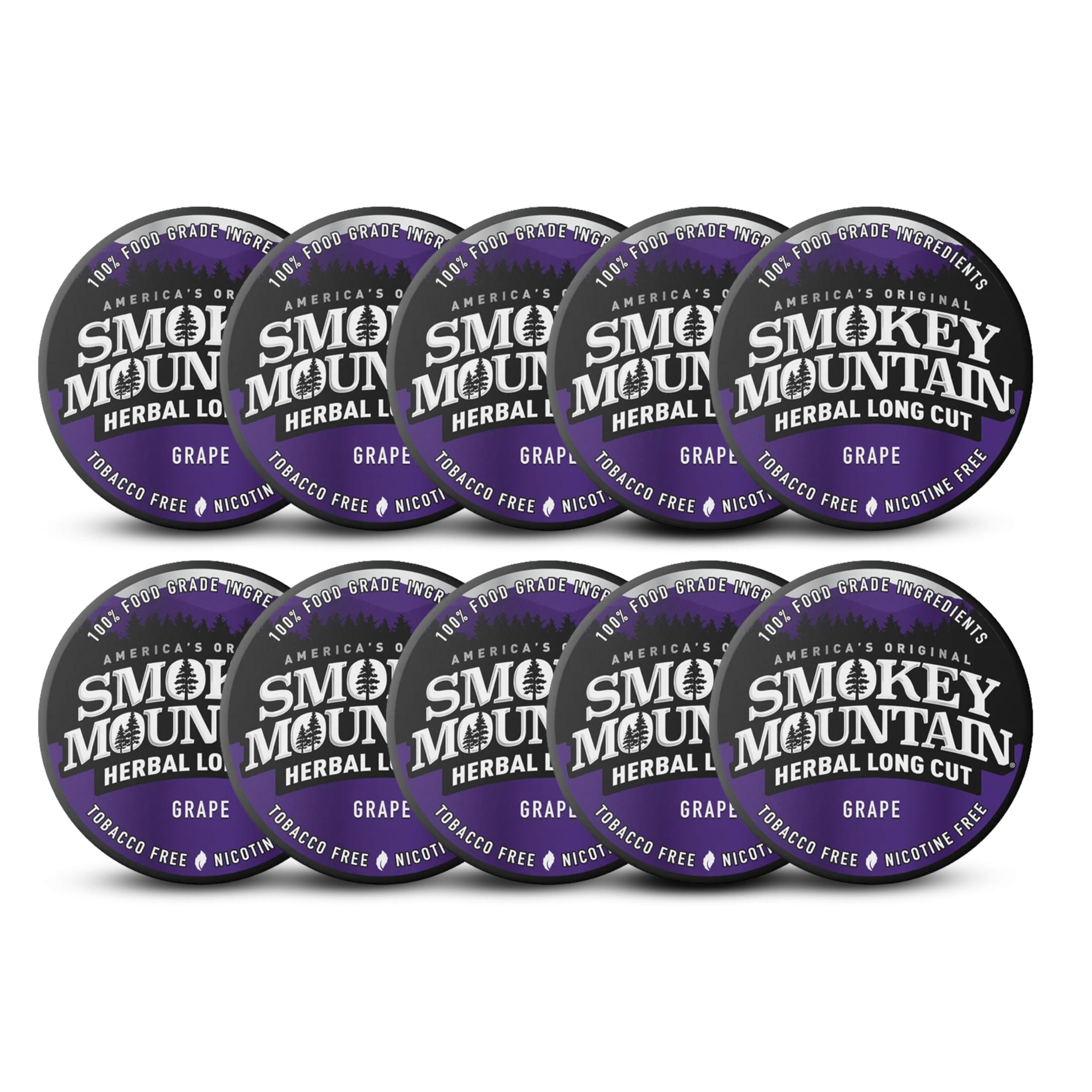 Smokey Mountain Herbal Long Cut Grape, 10 Can Box