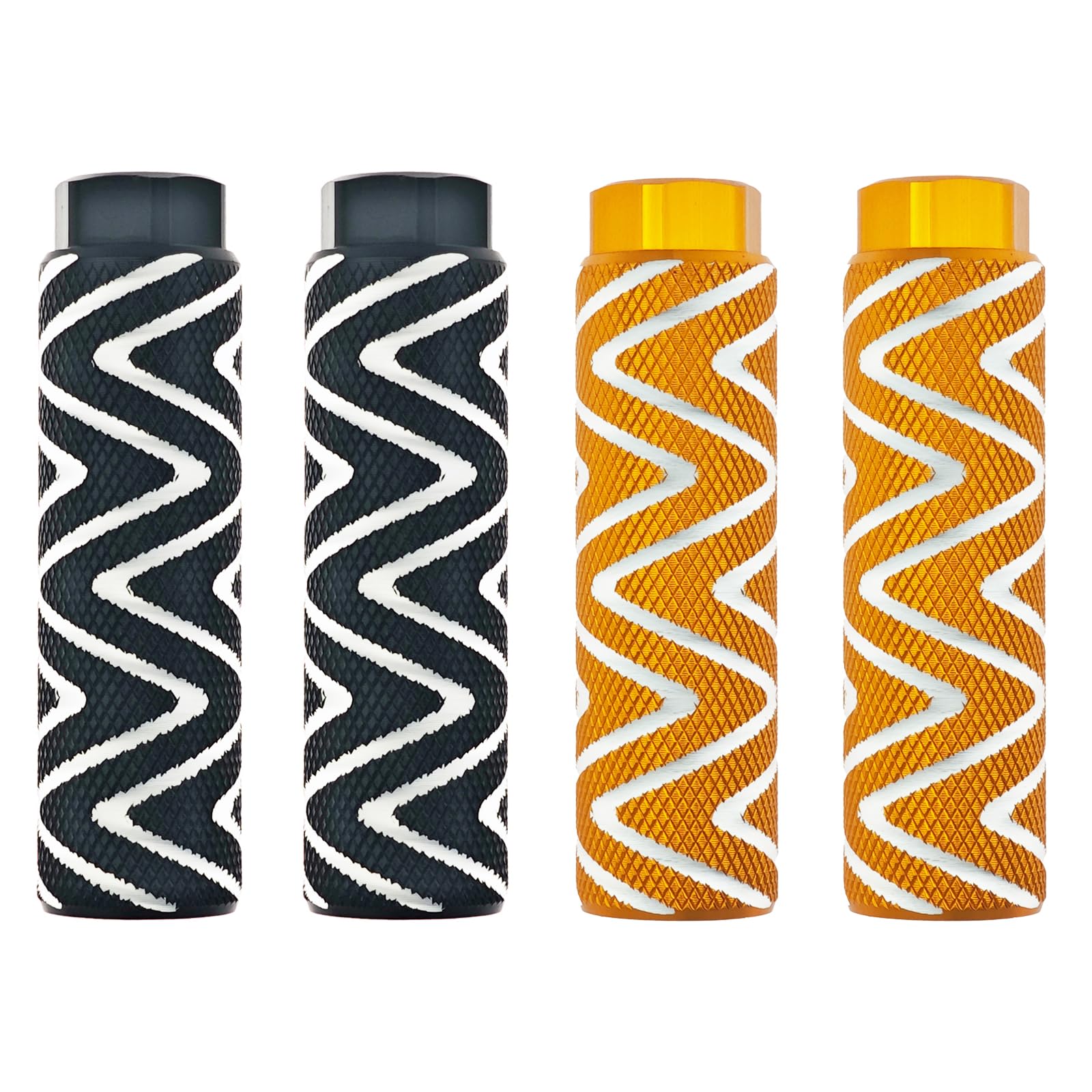 Zelerdo 4 Pack Aluminum Alloy Bike Pegs Foot Pedals Backseats Stands Fit 3/8 inch Axles