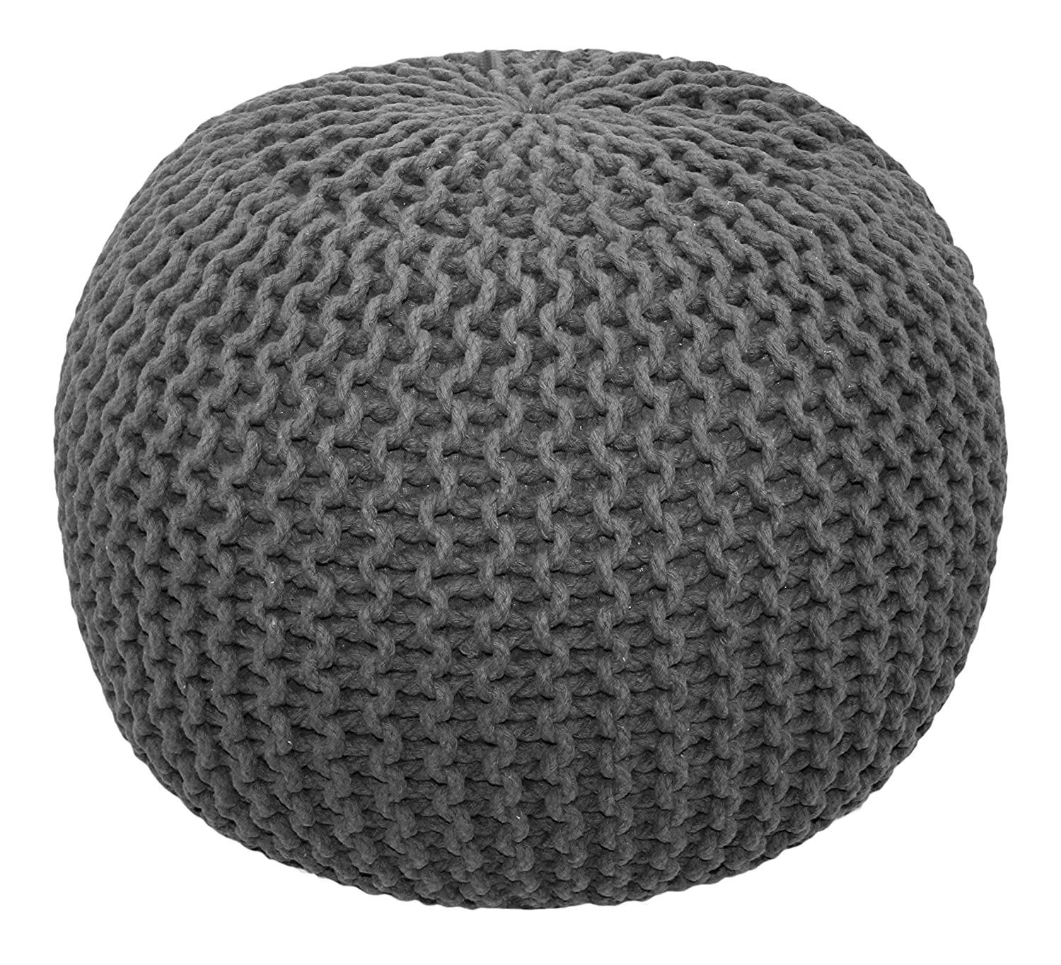 safunooza Pouf Puffy for Living Room Sitting Round Ottoman Bean Filled Stool for Foot Rest - Hand Knitted Cable Style Dori Pouf - 20 Dia x 14 High (Green)-image-8