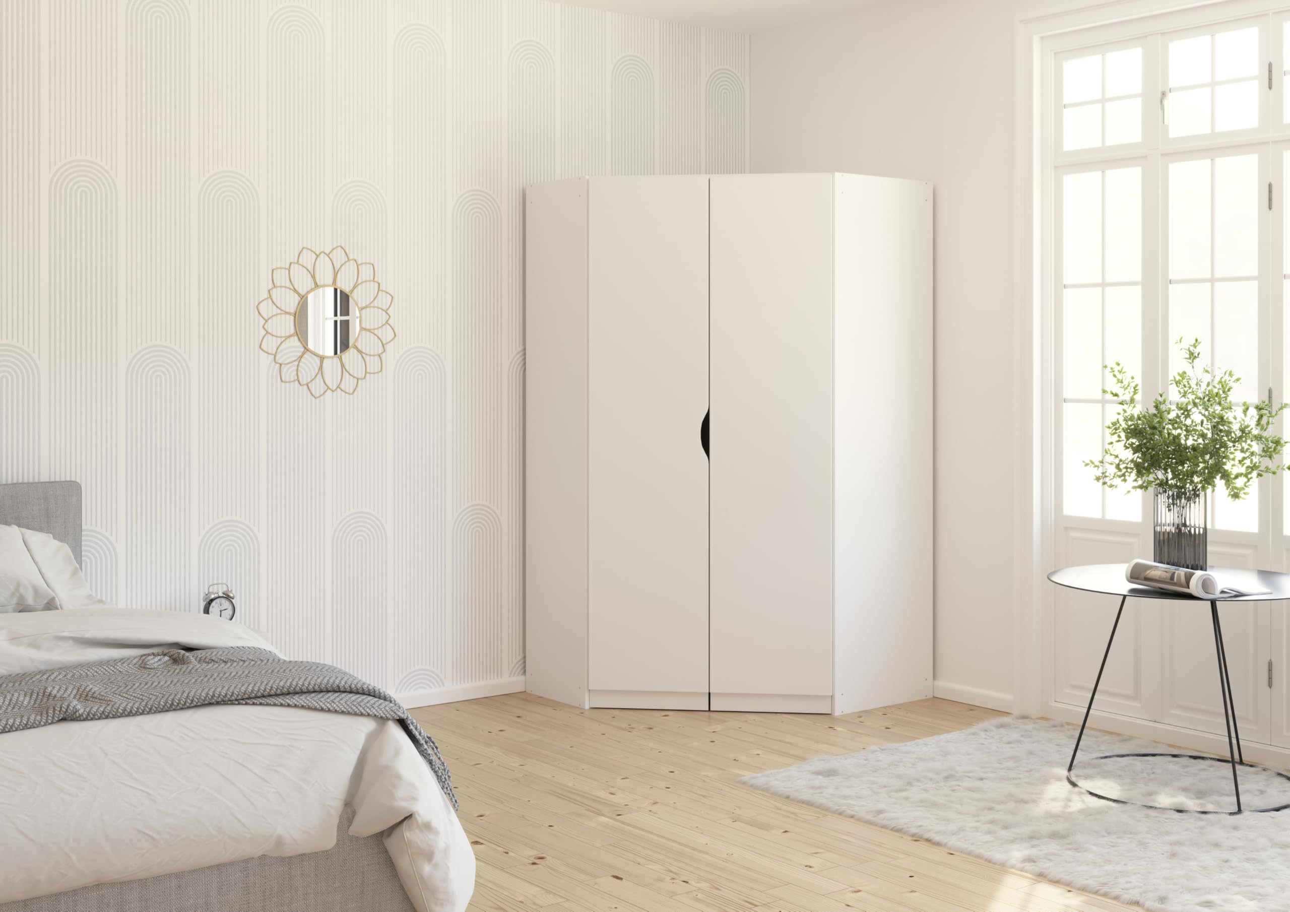 Rauch Möbel ALVARA, Eckschrank, Farbe Weiß, Breite 117 cm