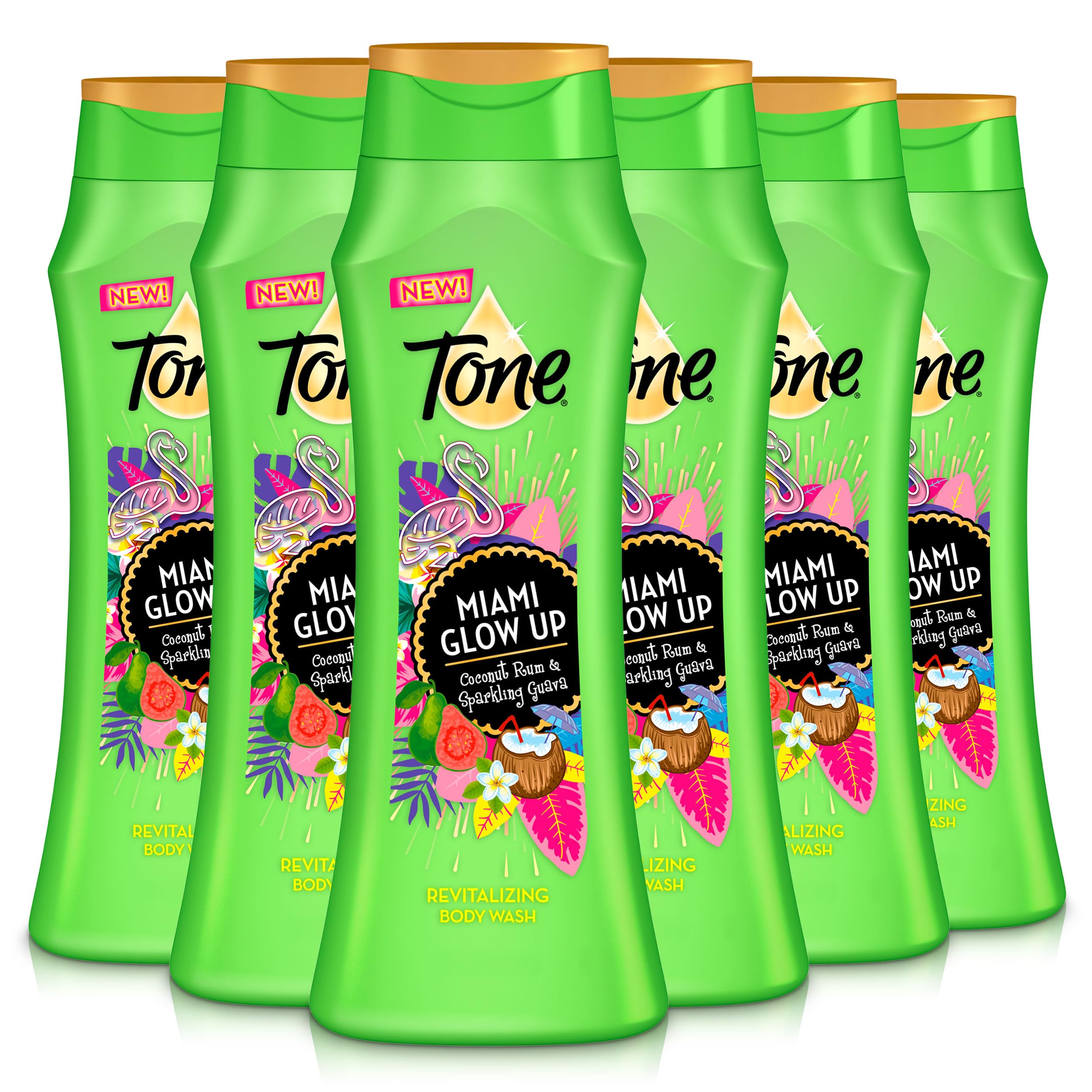 Tone Body Wash Miami Glow Up 16 fl oz Pack of 6