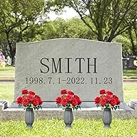 Vista 6 de bocola Jarrón de Cementerio con Punta de Metal -Soporte de Flores para Lápidas con Orificio de Drenaje para Flores Artificiales- Decoraciones