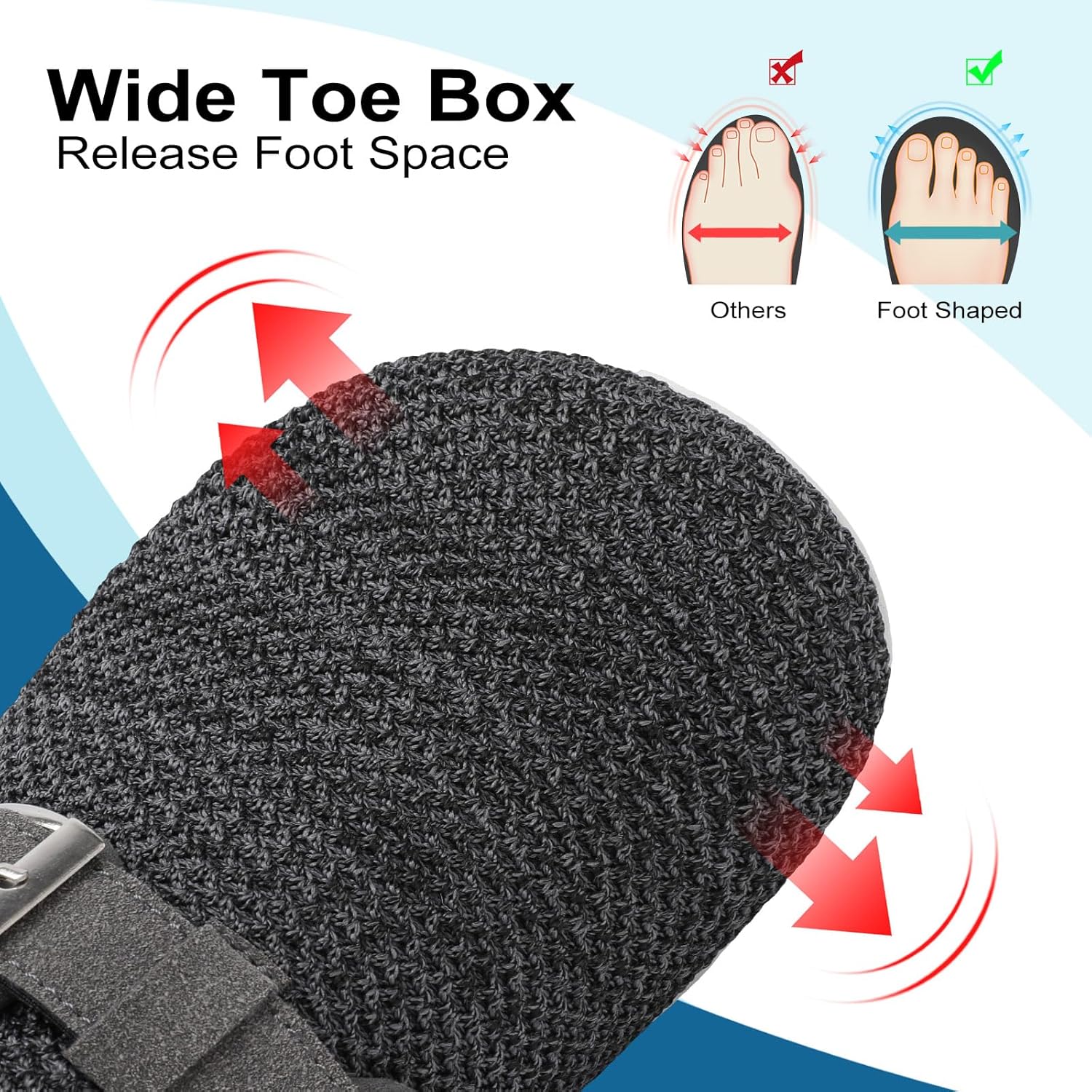 JOINFREE Womens Wide Slippers Adjustable Diabetic Mules Slip on House Slipper Clogs Breathable Comfortable Barefoot Walking Slipper for Arthritis Edema Swollen Elderly - Image 3