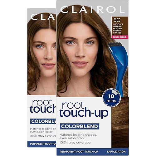Clairol Root Touch-Up by Nice'n Easy Permanent Hair Dye, 5G Medium Golden Brown Hair Color, Pack of 2