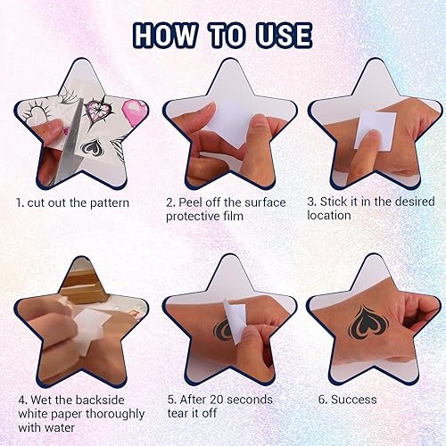 LOGJAM 20 Sheets Y2K Temporary Tattoos Stickers for Girls, Butterfly Aesthetic Cool Cyberpunk Waterproof Temporary Tattoo Decals