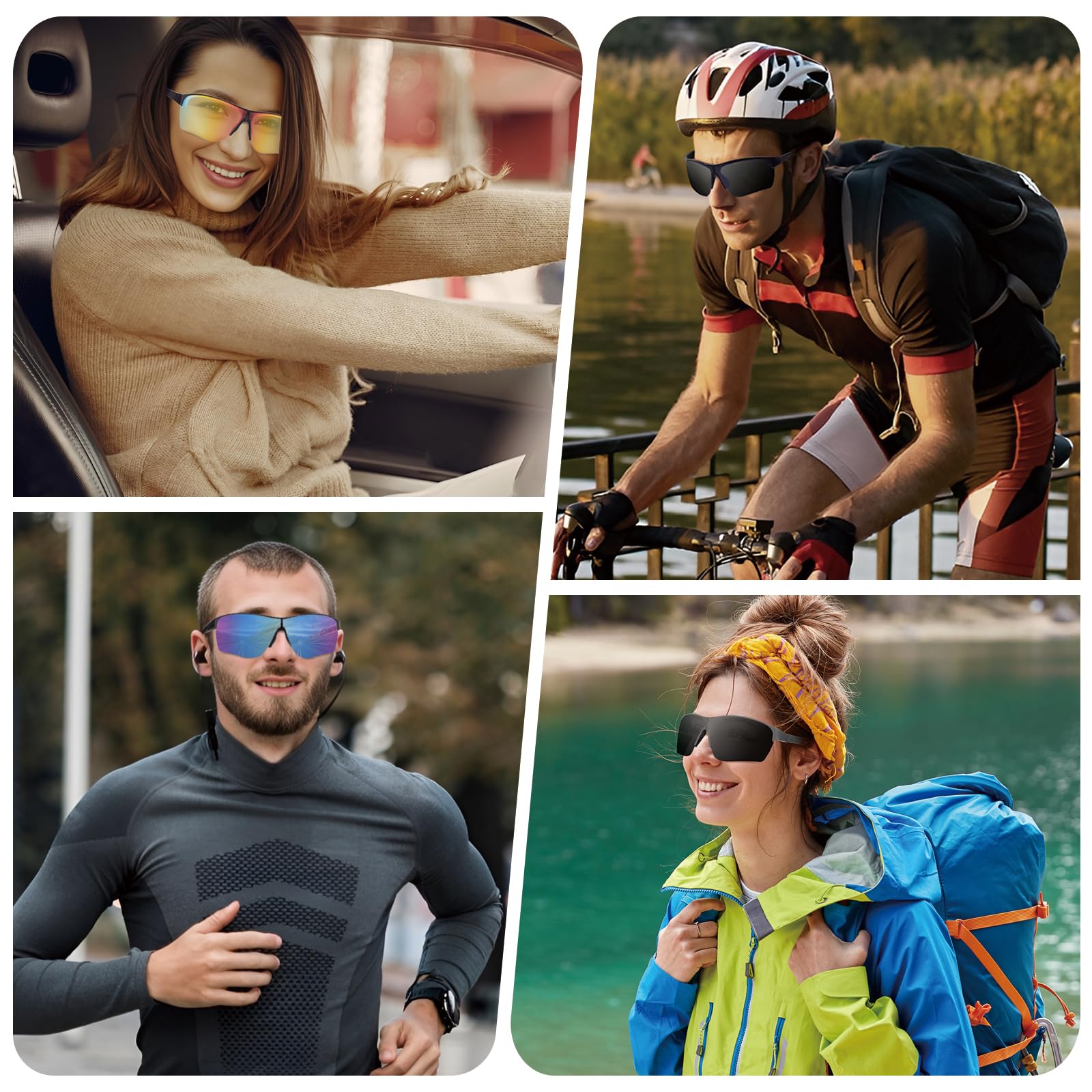 Occhiali da ciclismo donna uomo occhiali pieghevoli occhiali da ciclismo con protezione UV400 TR90 telaio per sport ciclismo
