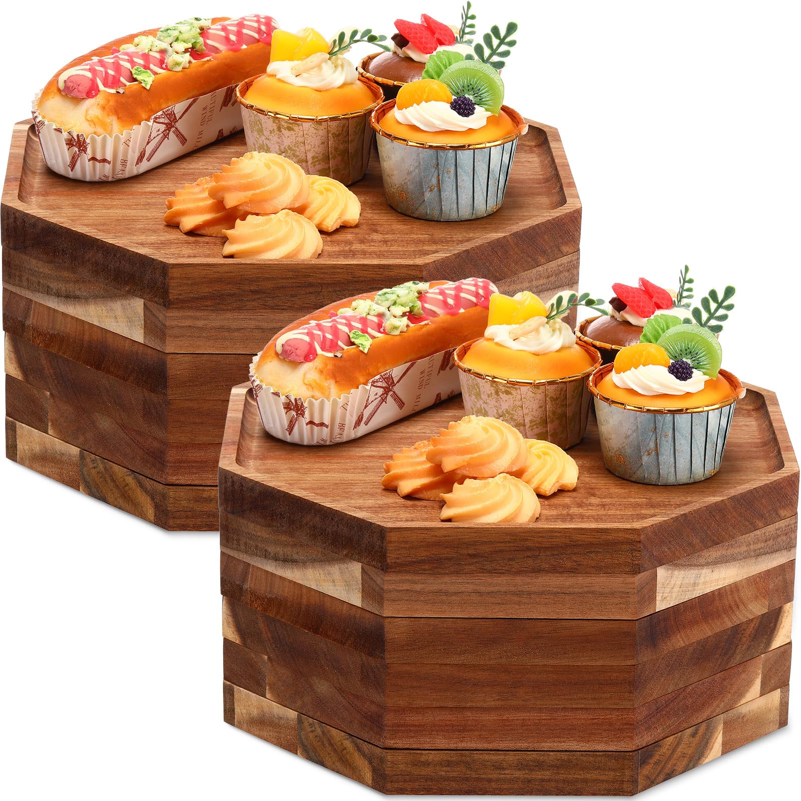 Geetery 12 Pcs Valentine's Day Wood Serving Trays Bulk Table